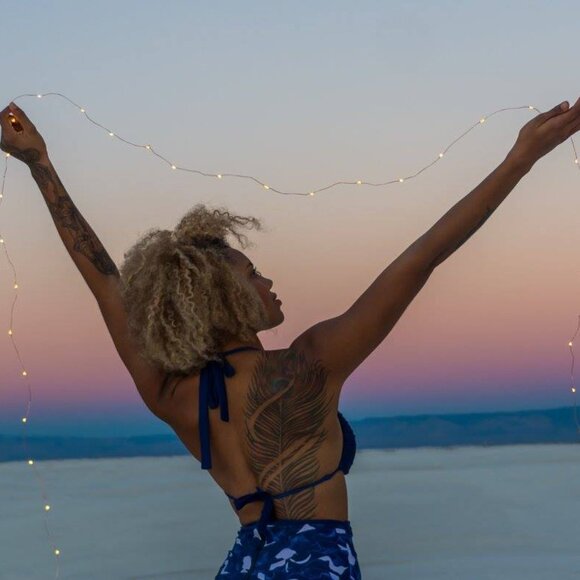 stria Swim Blue Bandeau Bikini Top - Picture 6 of 7